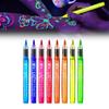 Fluorescent face and body paint pen set, 2025 new UV face paint, washable neon body paint, waterproof temporary tattoo pen for parties