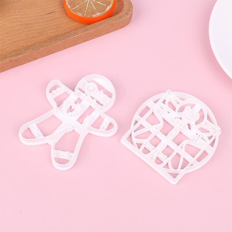 1 шт. Рождественские формочки для печенья в виде пряничного человечка, пластиковые мультяшные, с пресс-формой для печенья, шоколада, инструменты для украшения торта