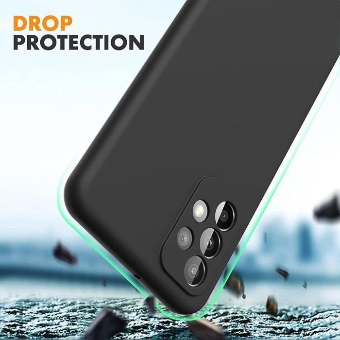Coque Silicone pour Samsung A23 5G Noir - BOOLING - Souple - Lisse - avec 2 Verres Trempés