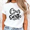 (Premium T-shirt)Women Fashion Summer T Shirts Protect The Ocean Our Earth Letter Print T-Shirts Female Short Sleeve Graphic Tee