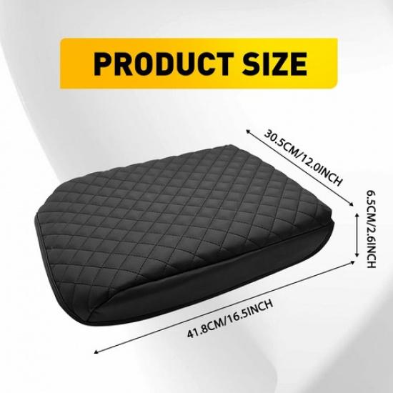 Black Center Seat Bucket Console Lid Armrest Pad Cover Fits Ford F150 -2024
