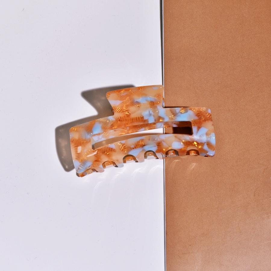 1 шт. Женская прямоугольная заколка для волос из ацетата желеобразного цвета для повседневной носки, для использования на волосах любого размера и длины, милая и симпатичная, для отпуска