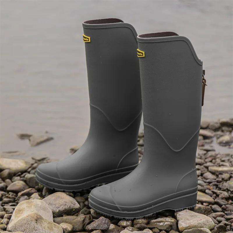 Fashion 2024 New Rain Boots High-top Same Style for Men Women Waterproof Shoes Long Boots Rubber Shoes Lightweight Non-slip Overshoes