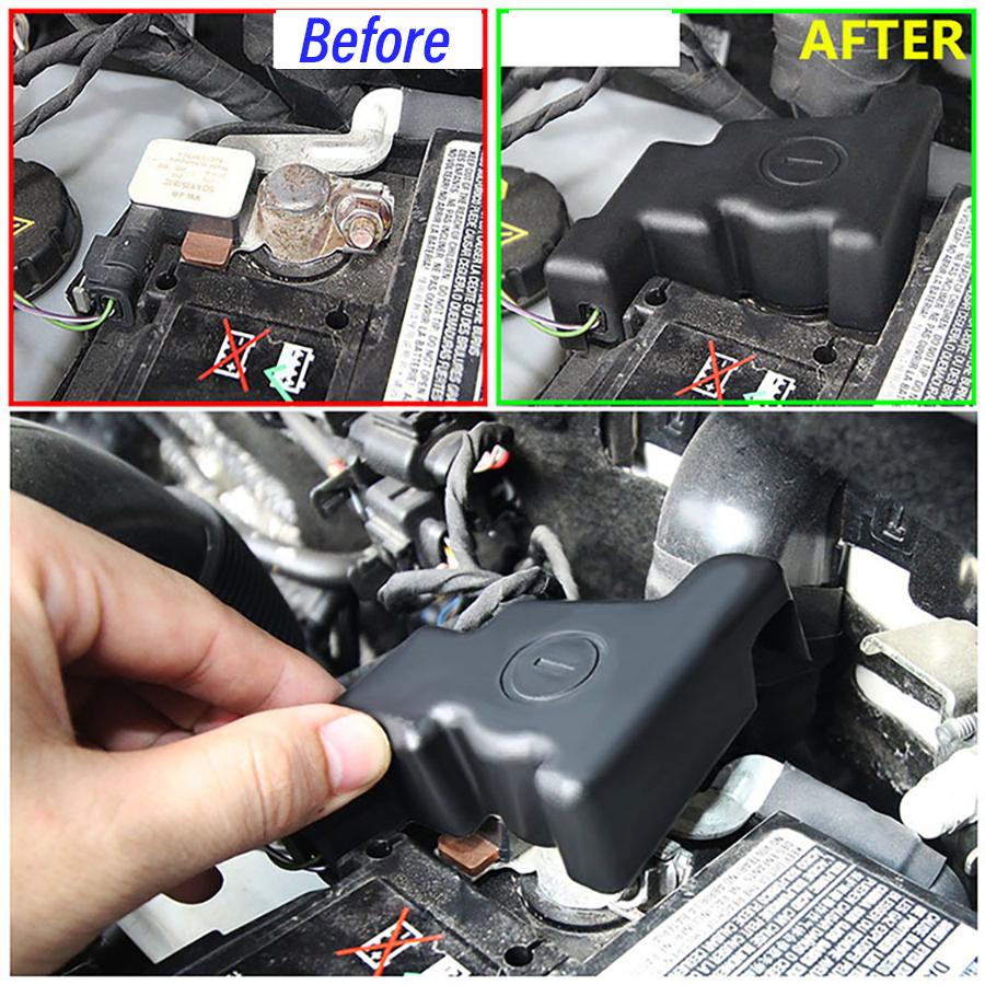 Wooeight 2Pcs ABS Negative/Positive Power Batteries Cover Battery Protection Cover For Volkswagen VW Golf MK7 Touran SKoda