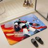 Anime U UFO Robot Goldrake Floor Mat Eco  Flannel Doormat Non Slip Odorless Indoor Floor Rug Soft Short Plush Home Mat