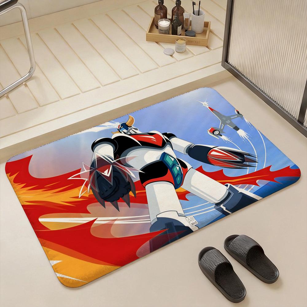 Anime U UFO Robot Goldrake Floor Mat Eco Flannel Doormat Non Slip Odorless Indoor Floor Rug Soft Short Plush Home Mat