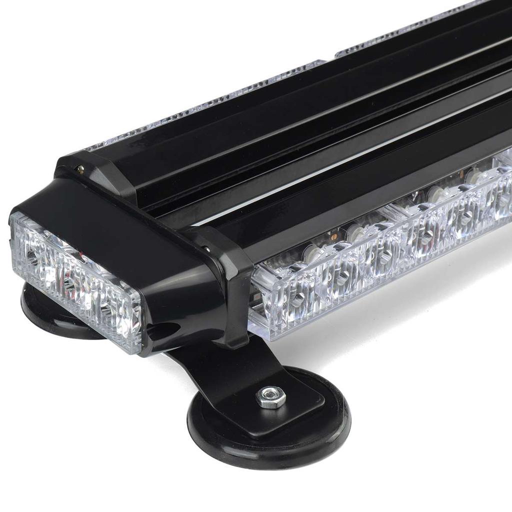 12V 23inch Double Side LED Strobe Light Bar Amber Emergency Hazard Warning Safety Beacon Flashing Light for Vehicles Cars Tow