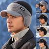 New Winter Hat Fur Lined Beanie Warm Earflap Brim Cap Stylish Hats For Men Outdoor Thicken Ski Sports Knitted Hat Warm Gift