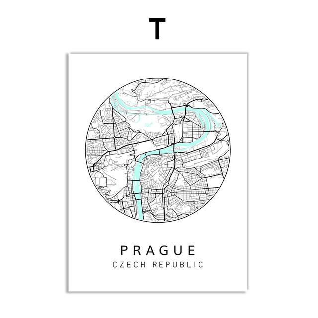 Скандинавский минималистичный холст, картина с картой мира, плакат, Бостен Лэндон, Нью-Йорк, настенное искусство, украшение для дома, комнаты, цитаты, без рамки