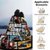 1 шт. Мягкое фланелевое одеяло Grand Theft Auto с дизайнерским принтом. Уютное одеяло для всех сезонов, идеально подходит для дивана, кровати, офиса