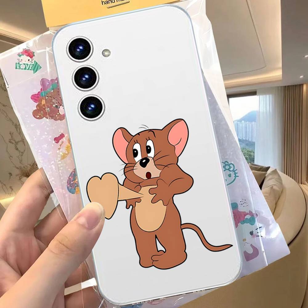 Милый Чехол Для Телефона Джерри И Том Для Samsung Galaxy Прозрачная Крышка A52 A12 A51 S21 Edge S22ULTRA S23 S24 S20LITE Plus Ultra