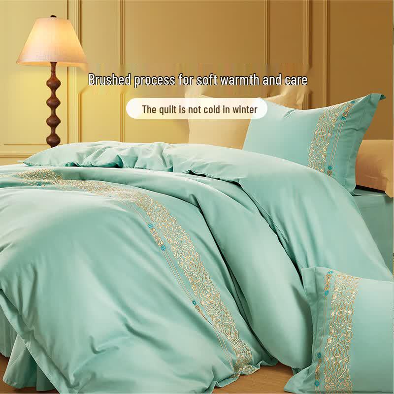 Fuanna Brushed Cotton Nordic Style 4-Piece Bedding Set