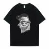 Men's Summer Facial Print Hip-hop Casual Plus Size Round Neck T-shirt Street Wear Outdoor Pure Cotton Short Sleeved Shirt