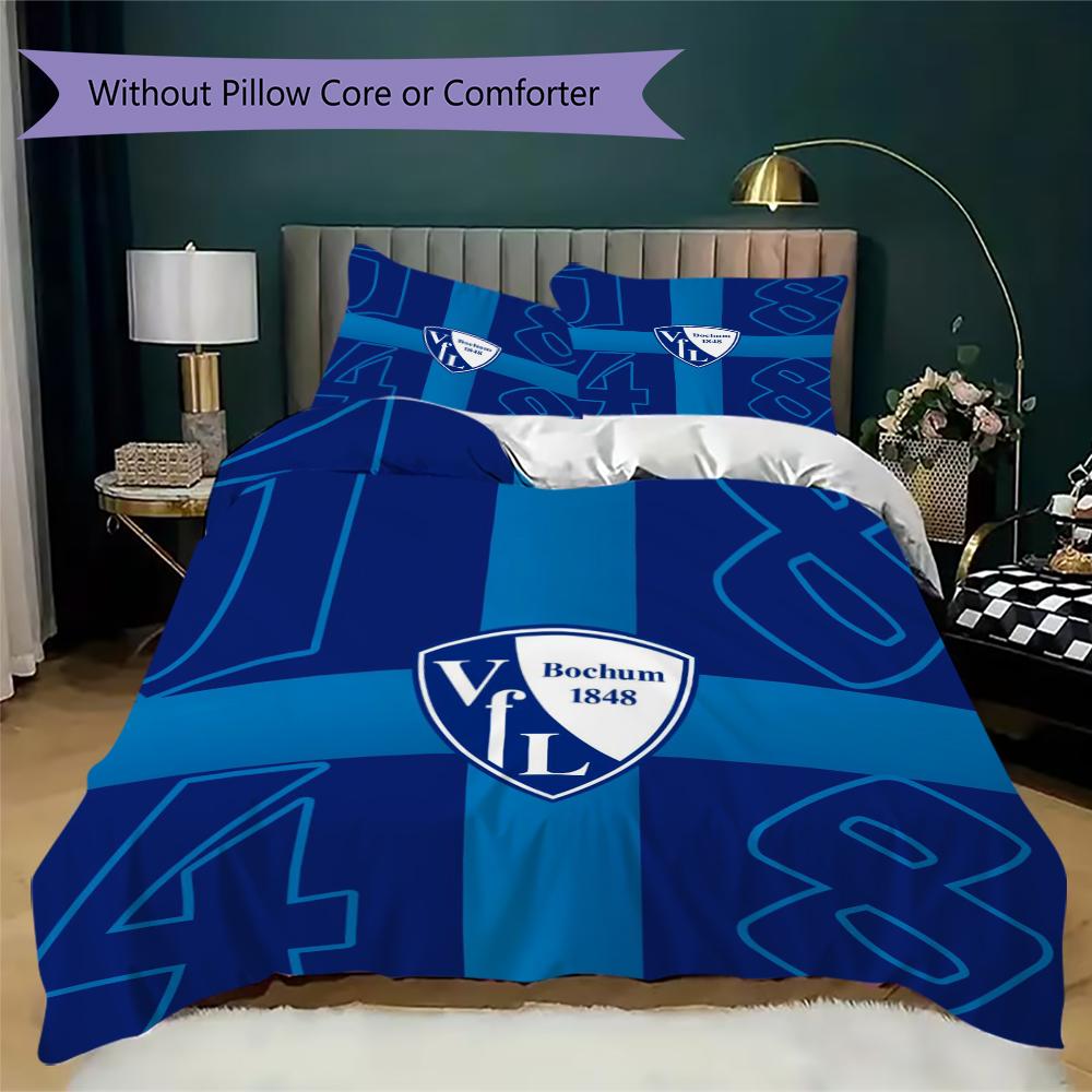 VfL Bochum 1848 Pattern Bedding uilt Set uilt Cover Pillowcase Home Decoration Birthday Gift (1 * duvet cover + 2 * pillowcase  without core)99