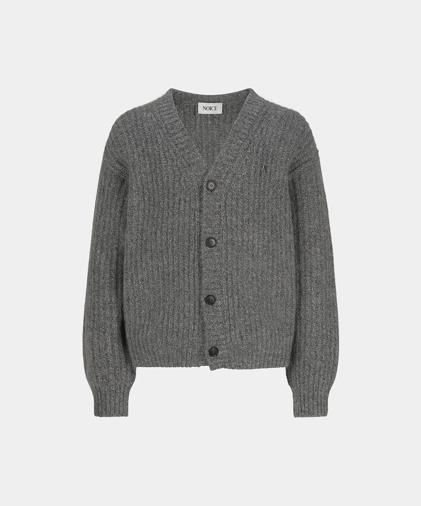 Noice M Fine Wool Knit Cardigan - Light Gray