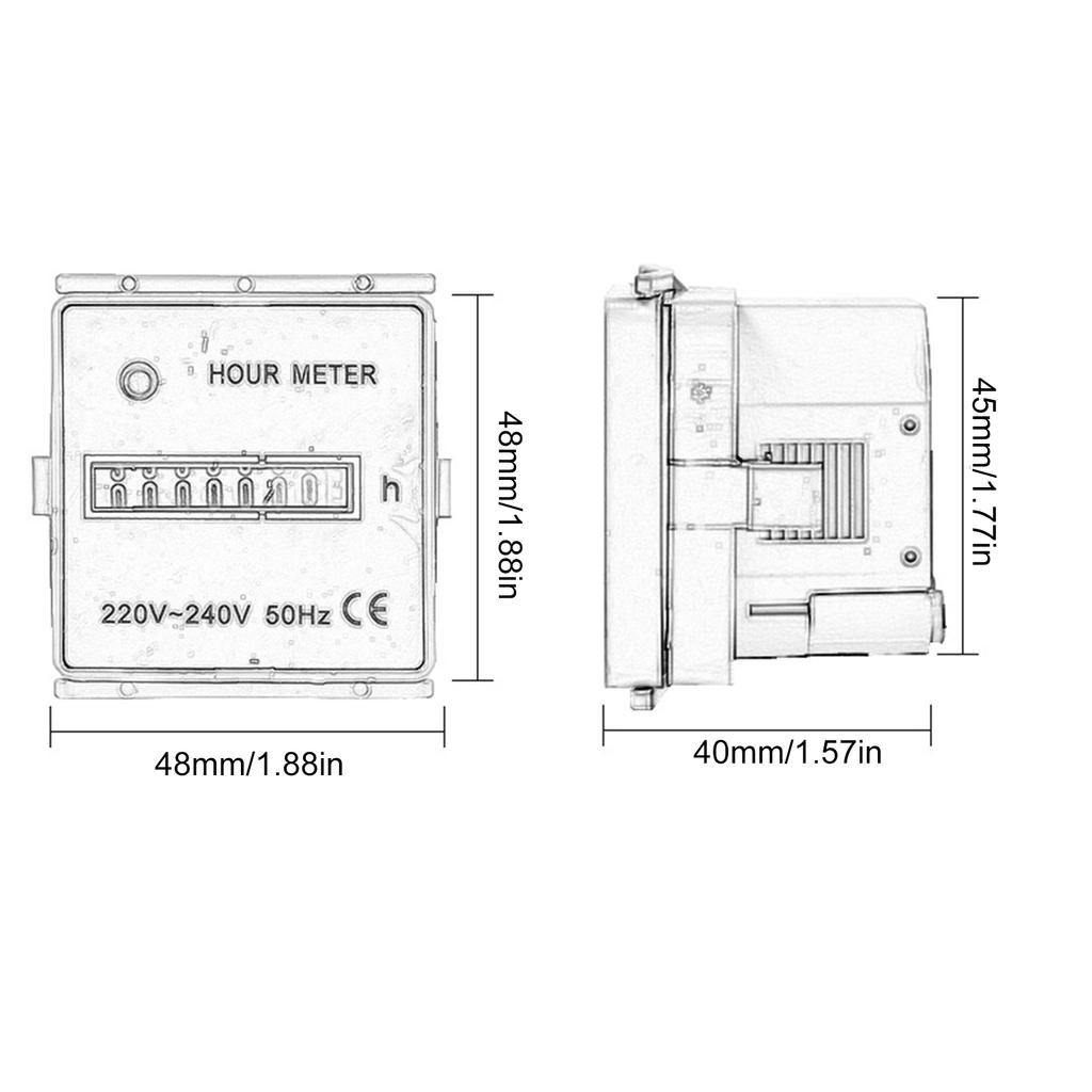 220 В-240 В электронный герметичный счетчик цифровой счетчик моточасов 220 В-240 В 50 Гц таймеры счетчик для кондиционирования воздуха