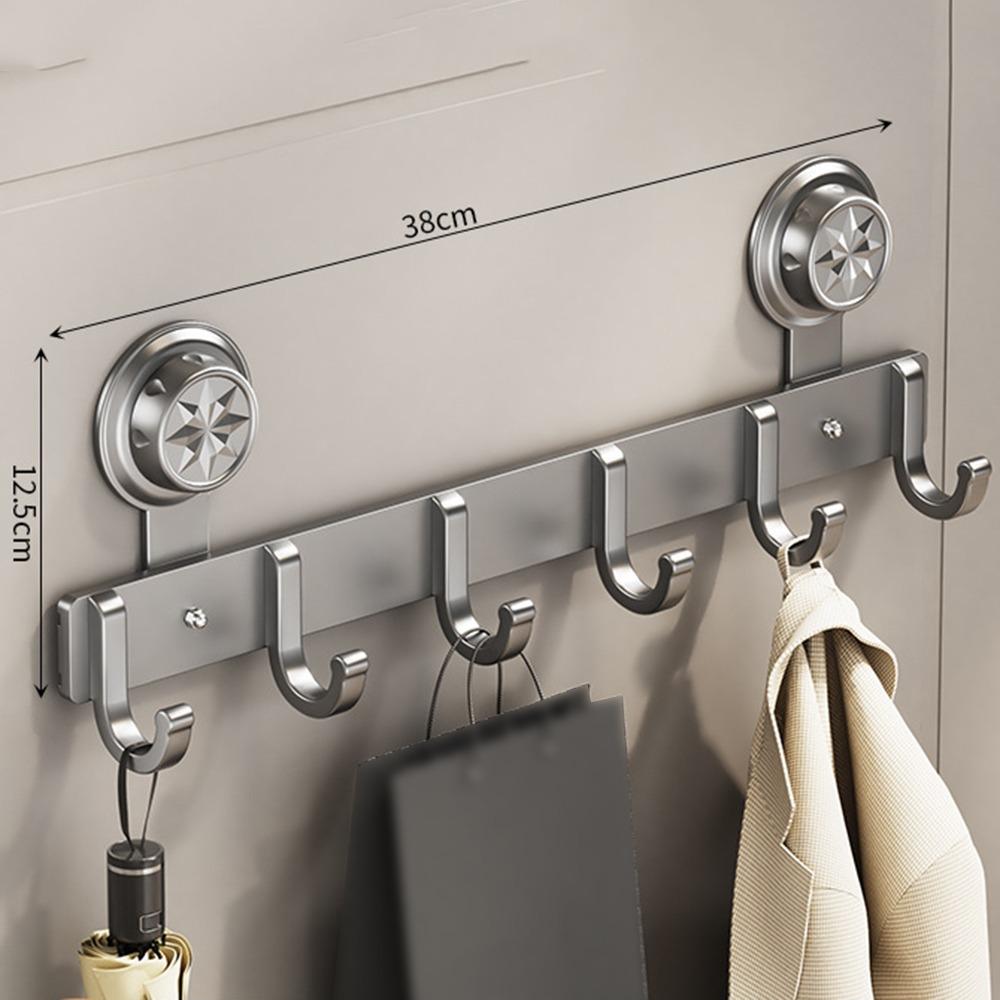 4/5/6/7/8 Hook Suction Cup Door Hook Waterproof Hanging Coat Holder Wall Clothes Hanger Clothes