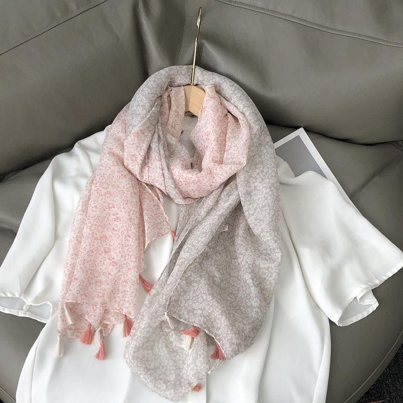 36 Designs Floral Print Voile Tassel Viscose Shawl Scarf Soft Thin Wrap Pashmina Headband Bufandas Muslim Hijab Sjaal 180*90Cm