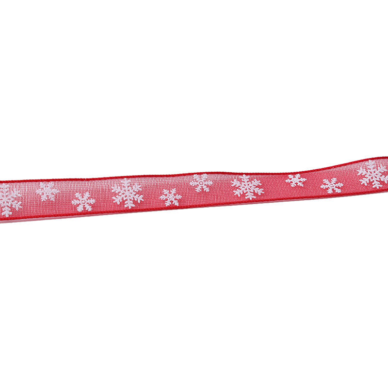 Рождественские печатные ленты рукоделие шитье одежда подарочный бант натуральная органза атласная лента свадьба DIY отделка ткань декор аксессуары