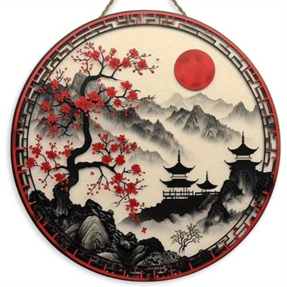 Деревянное настенное украшение в древнем стиле с художественным дизайном - 20 см