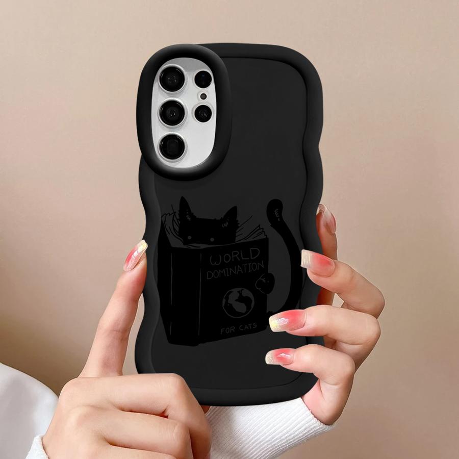 Мягкий чехол-накладка с рисунком кота для Samsung Galaxy A26 S20 FE A25 S23 Plus S25 S21 S22 Ultra S24 A35 A36 A54 A55 A24 A34