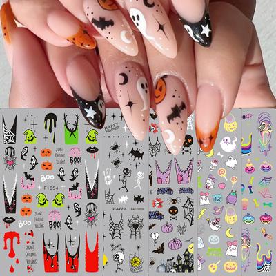 5 листов наклеек для нейл-арта на Хэллоуин для DIY-материалов для ногтей, украшение