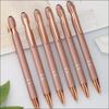 Creative Gel Pens Rose Gold Press Pen Gifts Metal Ballpoint Pens