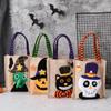 Halloween Gift Non Woven Tote Bag Black Hat Pumpkin Witch Horror Ghost Festival Party Trick Or Treat Happy Halloween Day Decor