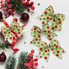 12PC Red and Green Christmas Polka Dot Bow Decorative Bow for Party Festive BowSet Xmas Wreath Holiday Elf Tree Garland Decora