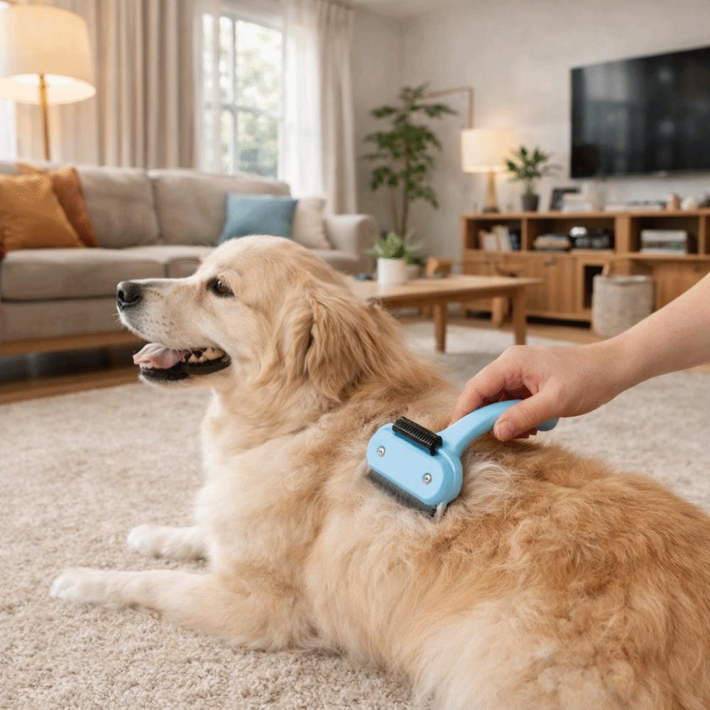 Anti-Slip Dog Hair Remover Portable Stainless Steel Pet Grooming Brush Comfort Grip Cat Cleaning Comb Pet Supplies