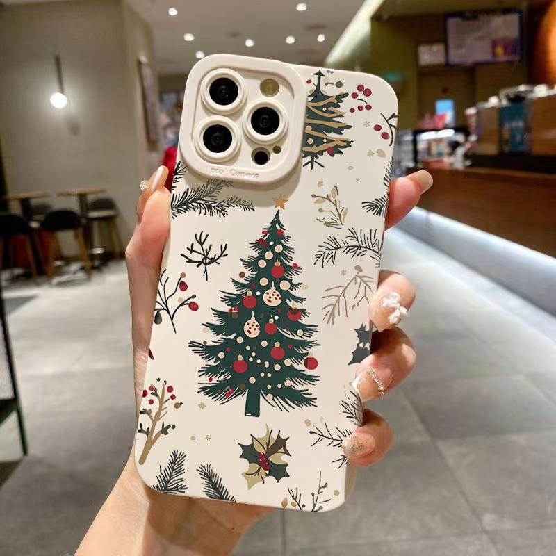 Чехол для телефона с рисунком рождественской елки для Festival iPhone 17 16 15 14 13 12 11 Pro Max 17 Air XS XR X 7 8 16 Plus SE2 16E Мягкий чехол
