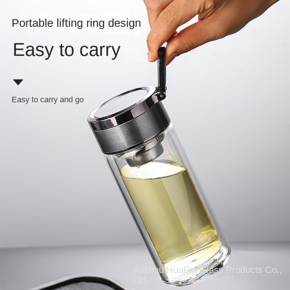 240/300ML Glass Water Bottle Double-Layer Tumbler Drinkware Leak Proof Glass Teapot Outdoor