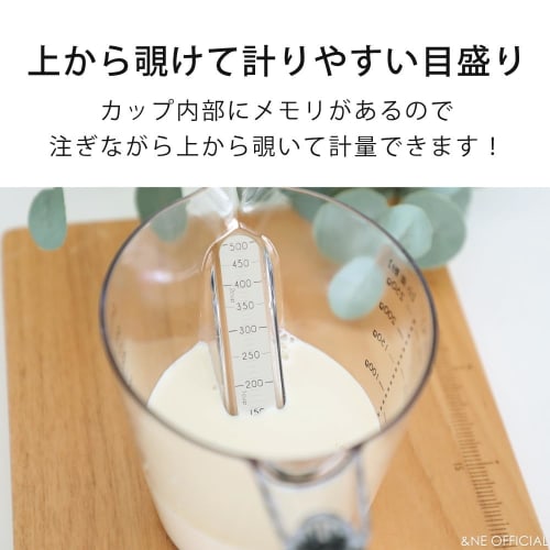 &NE Measuring Cup, 500ml, Nikii Clear, Large, Made In Japan, Heat-Resistant, Microwave-Safe, Dishwasher-Safe, See-Through Design, Holds 3 Cups of Rice