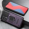 KEYSION Shockproof Armor Case for Xiaomi POCO F5 Slide Camera Lens Protection Ring Stand Phone Back Cover for Redmi Note 12S 4G