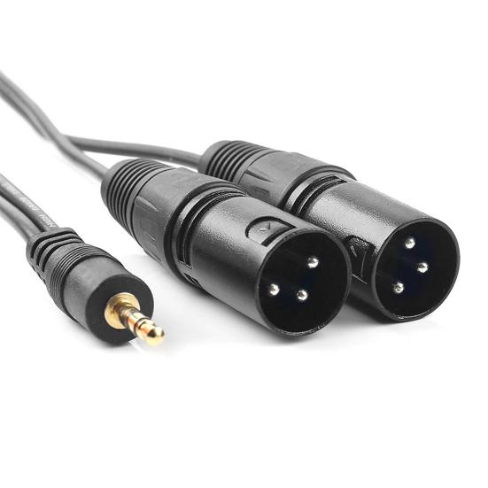 1,5 м 3,5 мм Aux папа к 2 стерео аудио двойной XLR папа кабель шнур