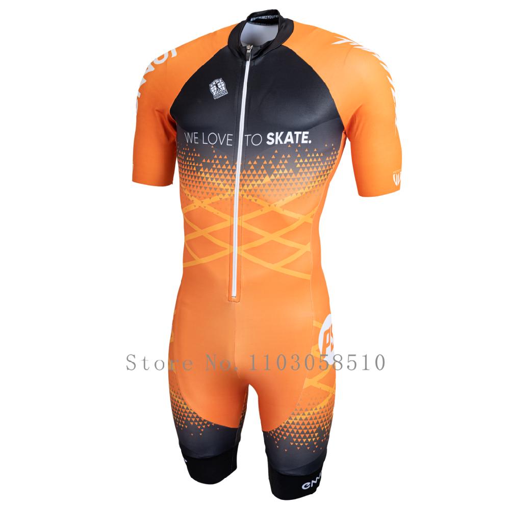 Powerslide Inline Костюм-комбинезон Команда Areo Speedsuit Летняя Мужская Одежда для Велосипеда Костюмы для Катания Ciclismo Pro Гоночная Одежда С коротким Рукавом