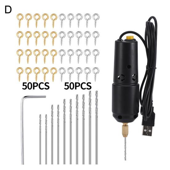 1 шт./1 компл. USB ручная дрель Мощный матовый двигатель Высокая скорость вращения Штамповка Коррозионностойкая мини-дрель для изготовления ювелирных изделий