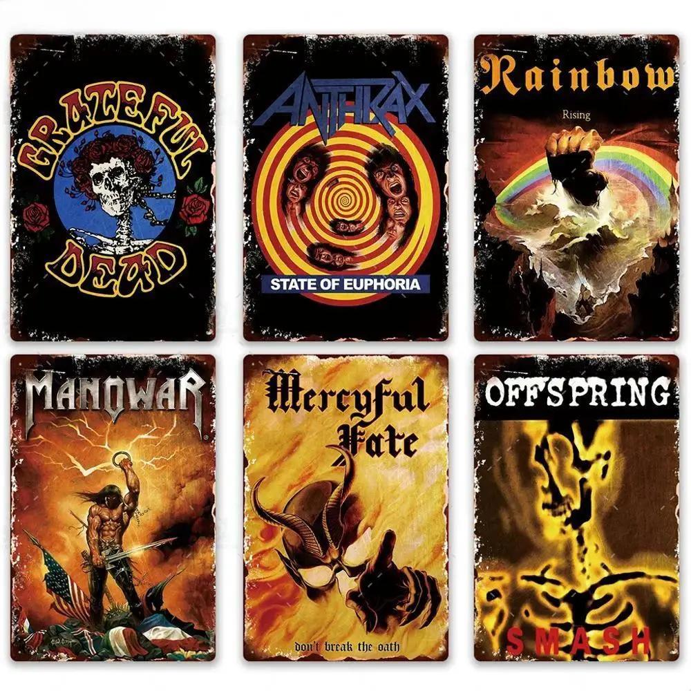 Vintage Rock Band Metal Sign Metal Poster Sign Plaque Metal Wall Plate Workshop Bar Pub Garage Club Retro Home Wall Decor