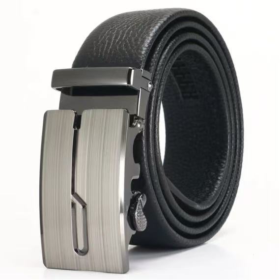 Мужской ремень с автоматической пряжкой, ремень из искусственной кожи, классический трендовый ремень