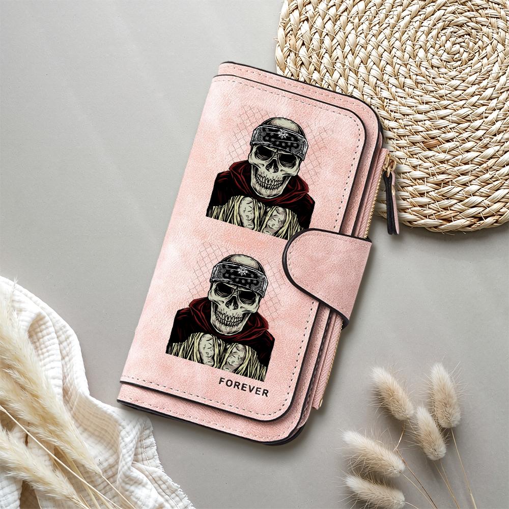 Gothic Skull Print Long Wallet