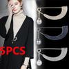 5PCS Faux Pearl Zircon Half Round Brooch Simple Fashion Women Girl Geometric Coat Sweater Cardigan Brooches Clothing Accessories