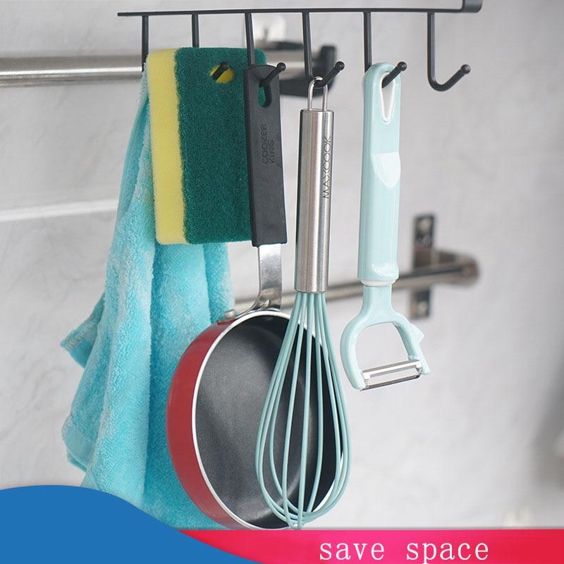 Kitchen Storage Rack Wardrobe Hook Door Hanger Clothes Hanging Rack Holder Kitchen Organizer Closet Shelf Wall Hanger Coat Rack