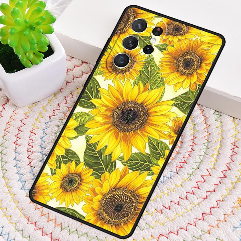 Красивый желтый чехол-подсолнух для телефона Samsung Galaxy note 10 pro S26 Ultra S23 S24 FE S25 S21 S22 PLUS ударопрочный