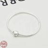 Браслет из стерлингового серебра S925 с классическими буквами, подходит для шармов оригинального дизайна, бусин для DIY, женский, с изысканным цирконом