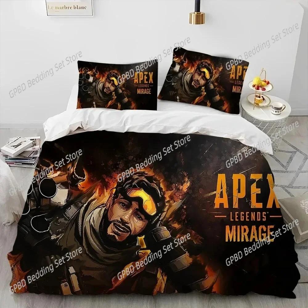 3D Печать Набор постельного белья A-Apex Legends 3D Печать Подходит для спальни Комплект пододеяльника С наволочками Детский домашний текстиль