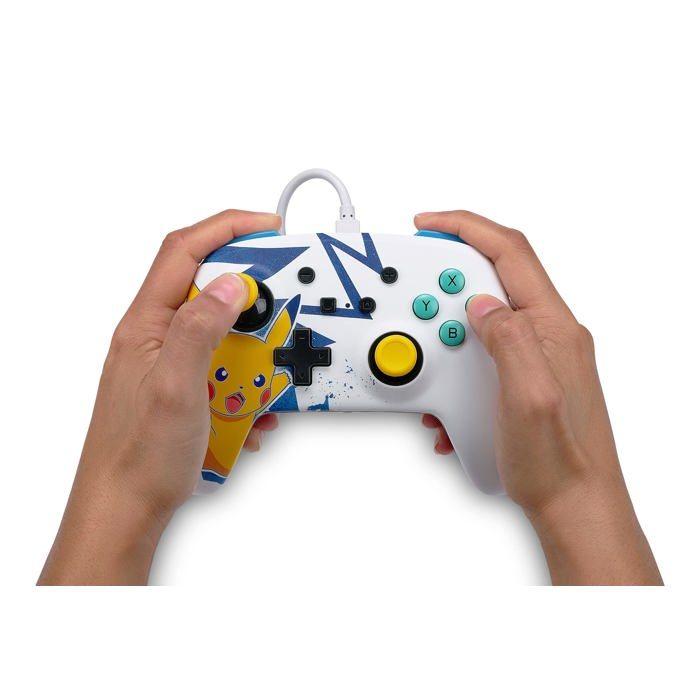 Manette Filaire - PowerA - Nintendo Switch - Pikachu High Voltage - Blanc - Jaune
