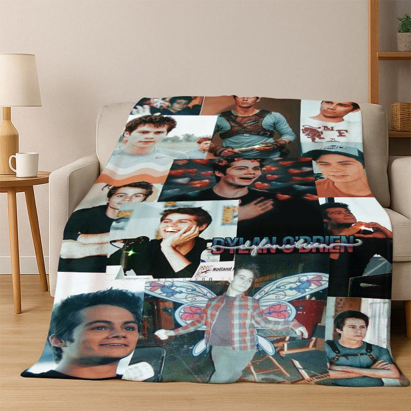 Dylan O’Brien DOB Actor Flannel Blanket Soft Warm Blanket Throw Blanket for Bedroom Living Room Bed Travel Picnic Gift Kids