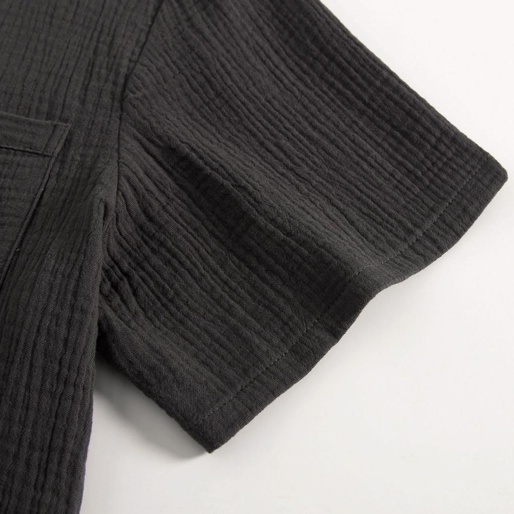 SISOFTLY Короткий рукав Длина спереди Верх и низ Однотонный Прохладный и Идеальный для малыша и подарков Женская пижама, Двухслойная марля, Брюки 3/4, Разрез,