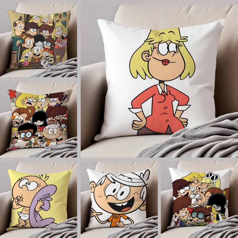 A fun TThe Loud House Cushion Cover Throw Pillow Cover Hidden Button Durable Polyester Chair Cushion