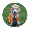 Cute Dog Solar Ornament Creative Animal Sculptures Lamp Crafts Art Figurines Ornaments  Balcony
